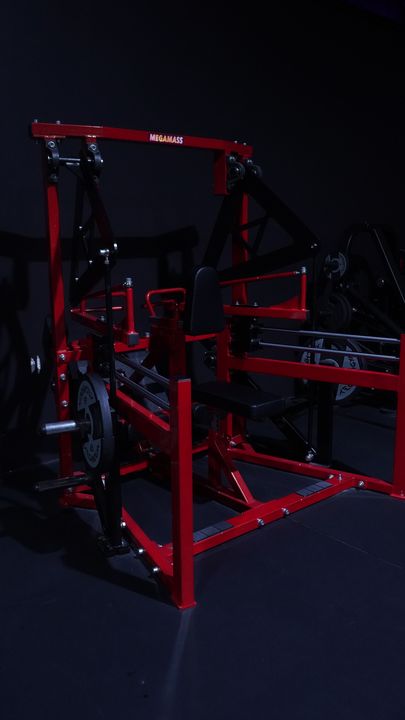 Red MEGAMASS plate loaded press machine