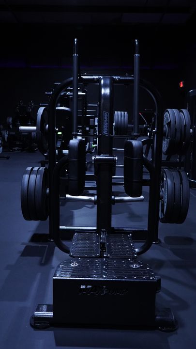 Plate loaded machine with stacked plates and standing platform