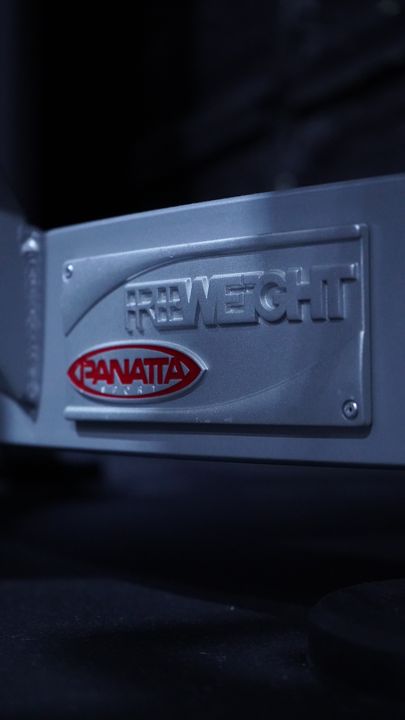 Panatta Freeweight brand plate on a silver frame