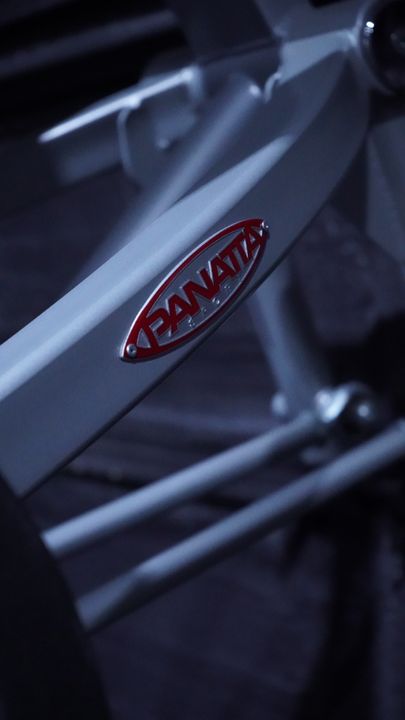 Panatta logo on a silver machine arm